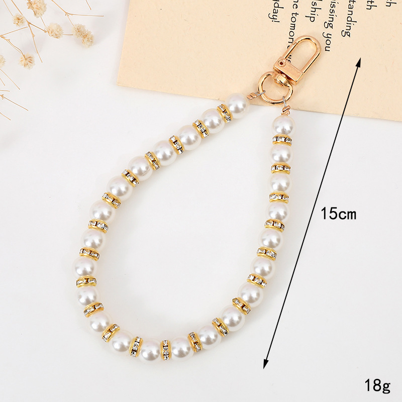 Xiaoxiangfeng Pearl Drill Ring Keychain Pendant Ins Fashionable and Versatile Love Accessories Mobile Phone Rope Hanging Chain