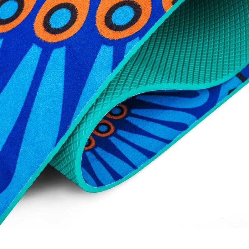 Velvet TPE yoga mat anti slip exercise fitness mat tie dye camping gym fitness mat Pilates ultra-thin aerobic training yoga mat W240906