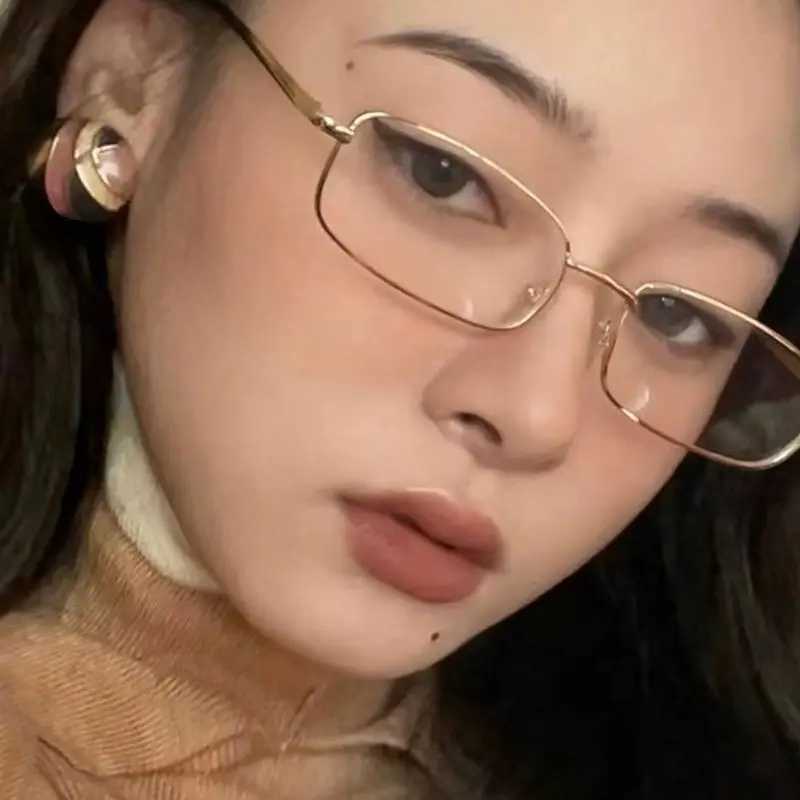 Metal framed glasses for women Y2K retro reading computer glasses anti blue light blocking glasses transparent Harajuku glasses W240906