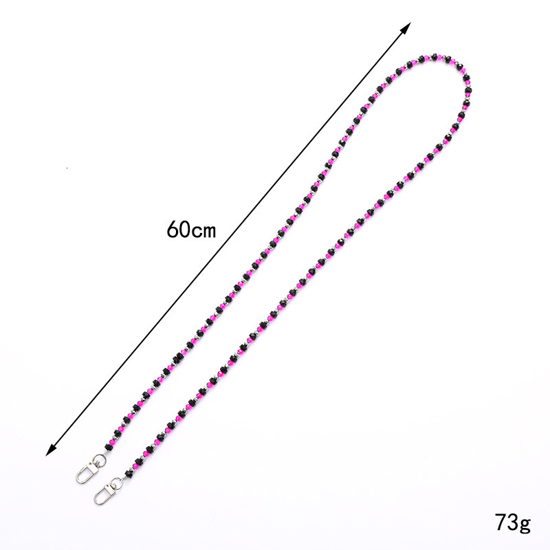 New crystal beaded crossbody with double button color single shoulder bag chain replacement chain, handmade hanging rope jewelry