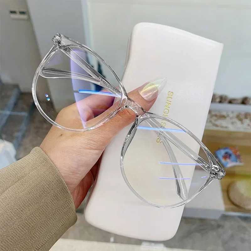 Anti blue light circular blocking glasses transparent computer glasses frame womens optical glasses 2024 new model W240906