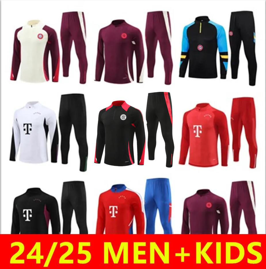 2024 2025 SANE KIMMICH BAYERNs tracksuit KANE soccer jersey men kids camiseta MUSIALA GORETZKA GNABRY 24/25 football training suit Long sleeve jogging man child set