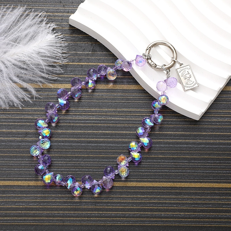 Yilian's new crystal teardrop bead pendant, phone case, keychain, hanging accessory, headphone chain, light luxury accessory