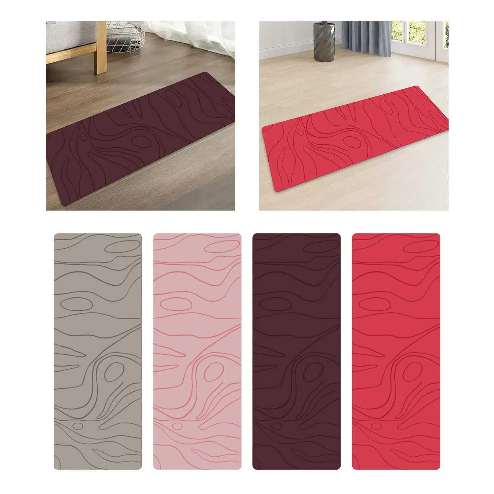 Portable yoga mat and anti slip exercise mat for Pilates fitness muscle building W240906
