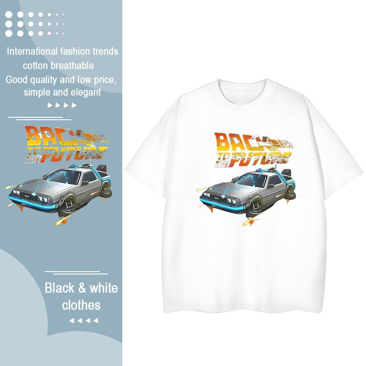 Fashion Casual T Shirts Women 230g Cotton Short sleeve Soft Hip Hop car Womens Tshirts Loose fit Floral Print Clothings