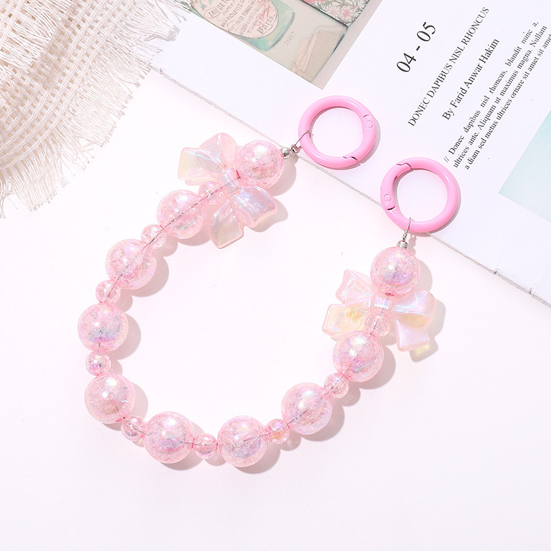 Yi Lian's new crack bead beaded mobile phone case hanging accessories, bag chain, water cup extension chain