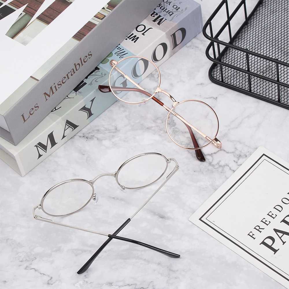 Fashion metal reading glasses retro round frame glasses womens ultra light resin glasses magnifying visual care+1.0~+4.0 W240906
