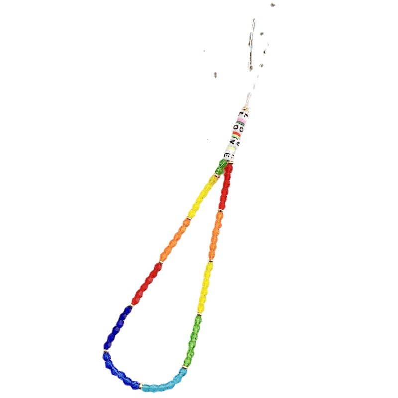 New European and American Colorful Phone Chain Handmade DIY Bead Anti Loss Phone Chain