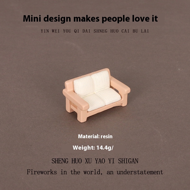 Charming Small Scale Resin Crafted Living Room Suit - Unique Desk Accessory