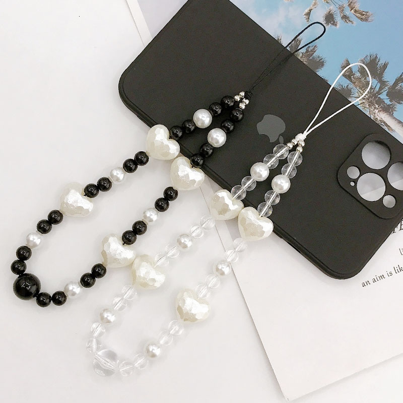 Yilian's new acrylic sectional love chain DIY case accessories handmade bead anti drop phone rope