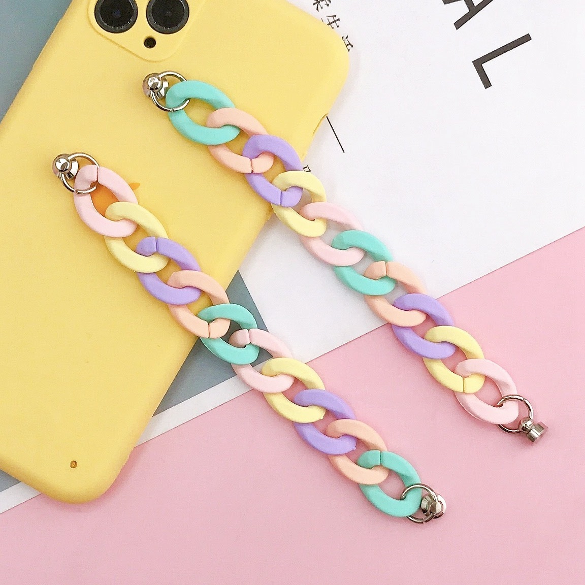 Yilian's new DIY acrylic bracelet, case accessories, versatile color phone hanging chain for girls