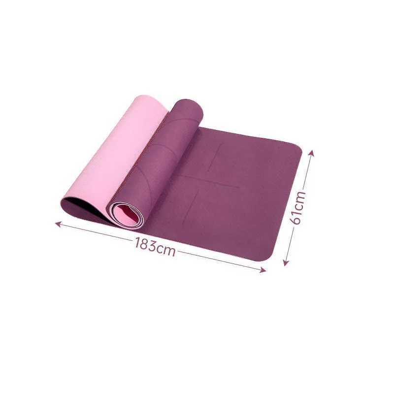 Womens new solid color TPE yoga mat anti slip exercise fitness mat for exercising yoga and Pilates gymnastics mat fitness equipment W240906