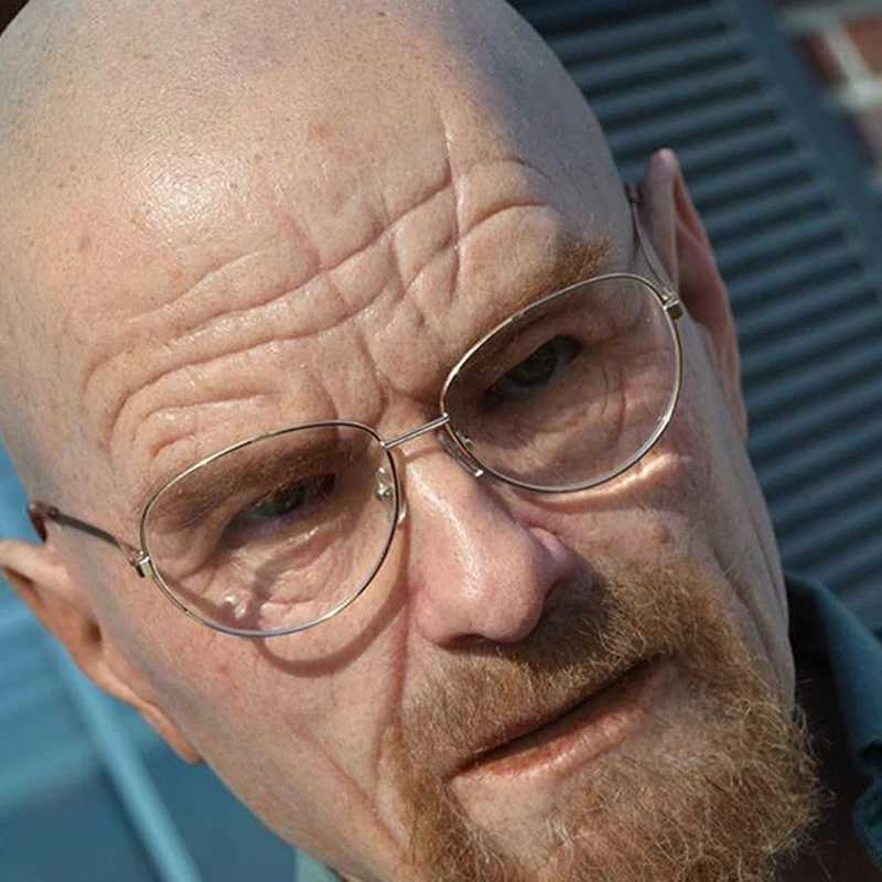 Mr White Mask Halloween New Bald Old Man Headgear Real Cosplay Props Photography Accessories M240906