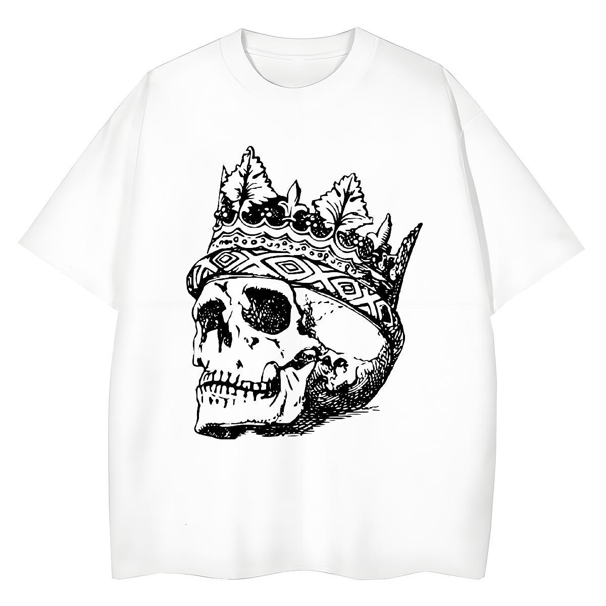 TOP Quality Womens T Shirts 230g 100% Cotton Breathable Daily Wear skull Woman Tshirt Wholesale Floral Print Tees