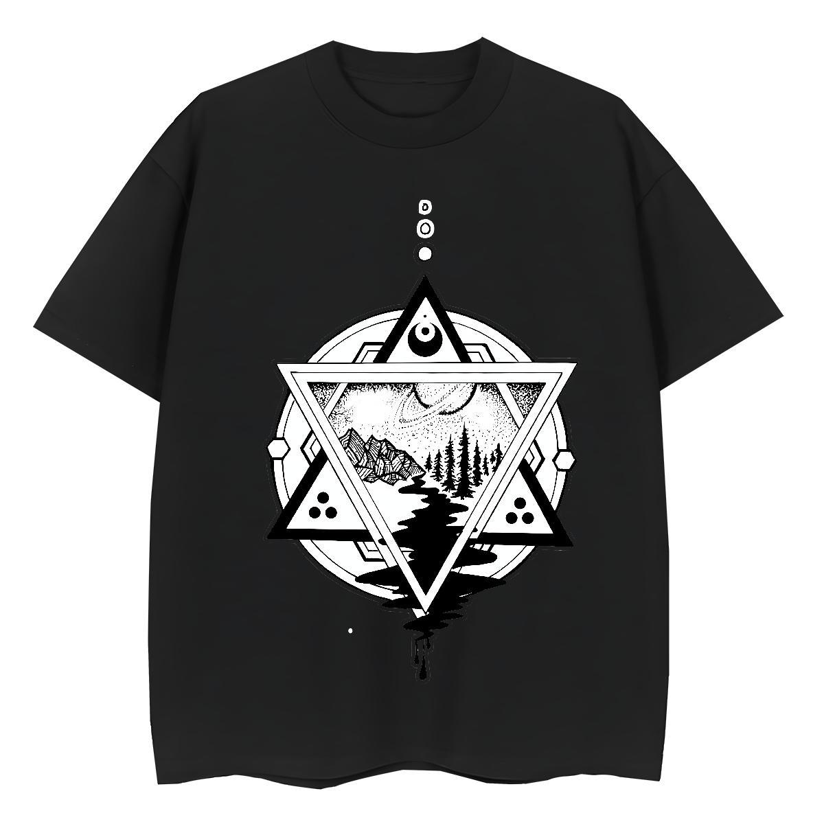 2024 DIY T Shirt For Woman 230g 100% Cotton Breathable Short Sleeve Home Outdoor eye of the devil Tshirt for Man Woman Brand Custom Printed Tops Shirt
