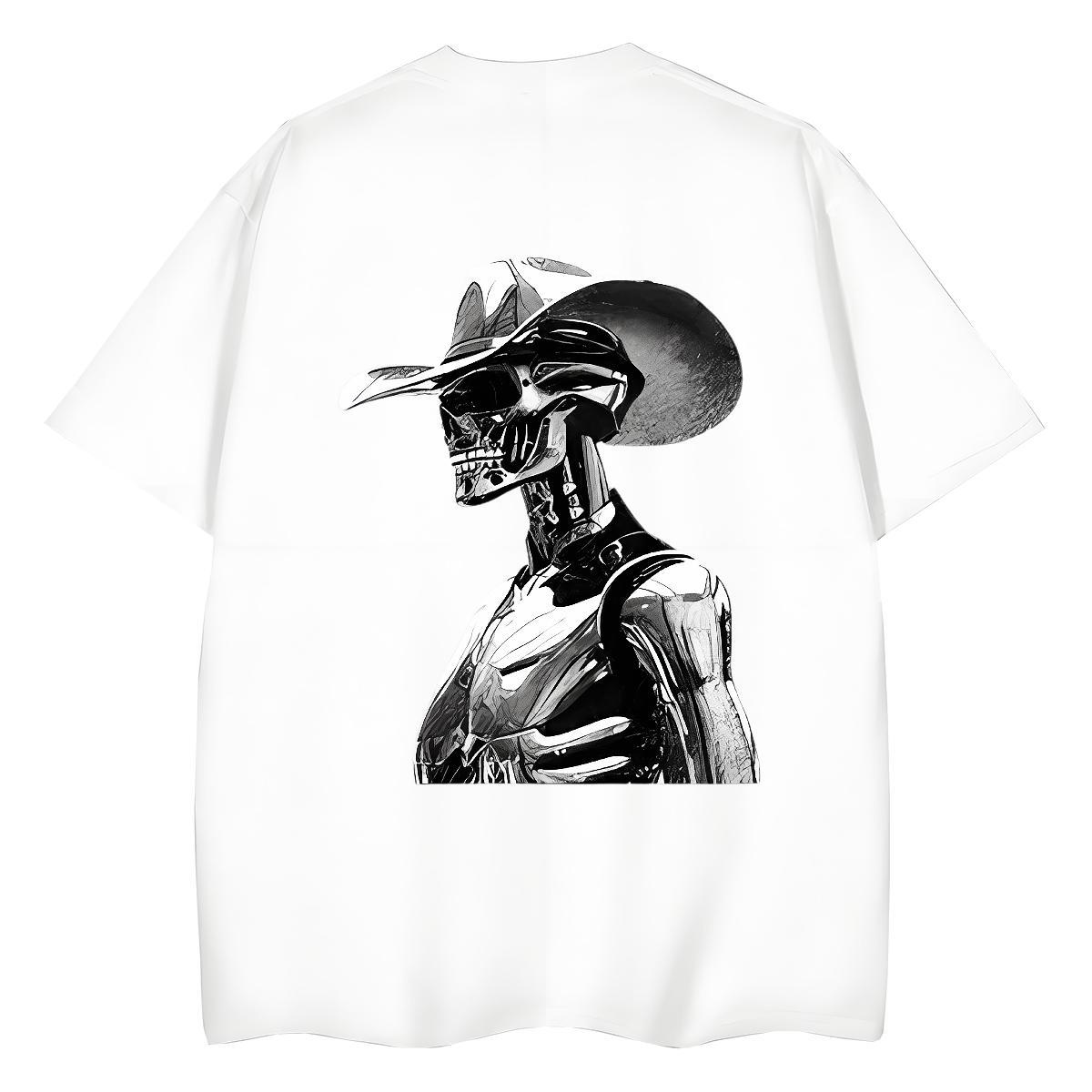 TOP Quality T-Shirts 230g Cotton Breathable Short Sleeve Outdoor skull Womens Tshirts High quality DIY Anime Printed Clothings