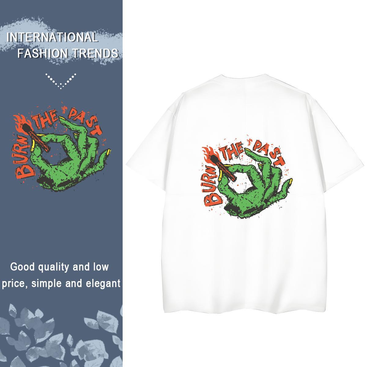 Fashion Casual Woman T Shirts 230g 100% Cotton Crew Neck Breathable Casual Beach skull Couples T Shirts Popular Custom Printed Top Tees