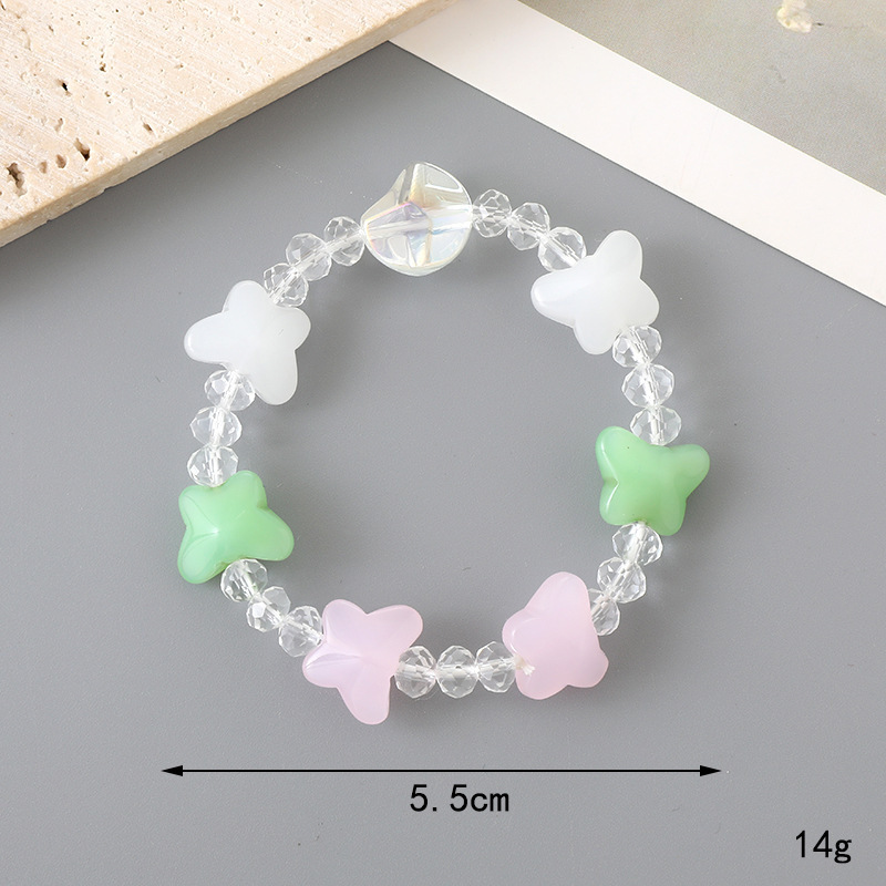 Creative new acrylic bead wer bracelet with sweet girlish style and colorful tulip handmade chain for women