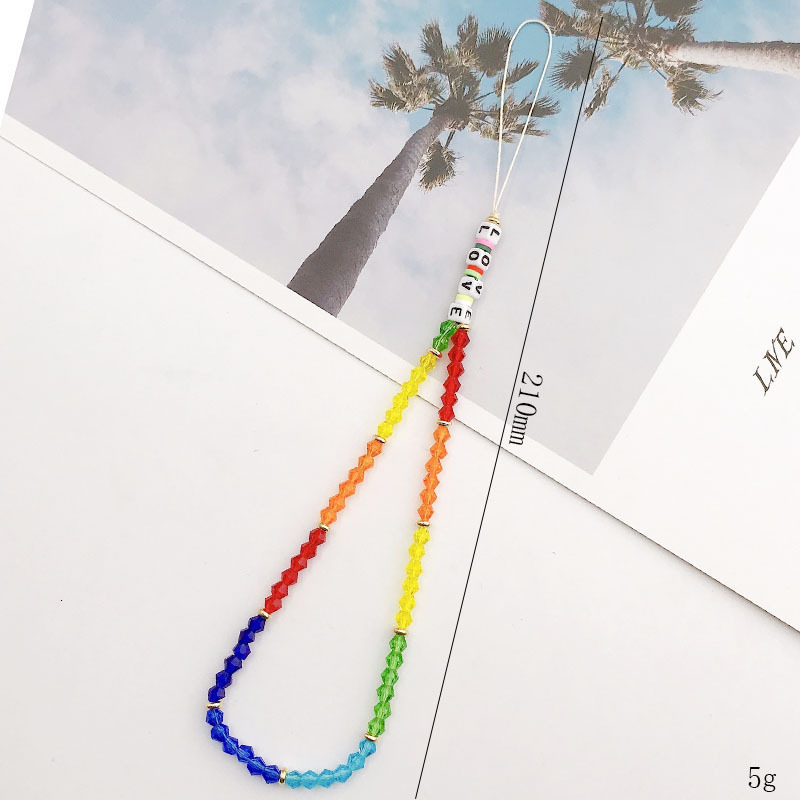 New European and American Colorful Phone Chain Handmade DIY Bead Anti Loss Phone Chain