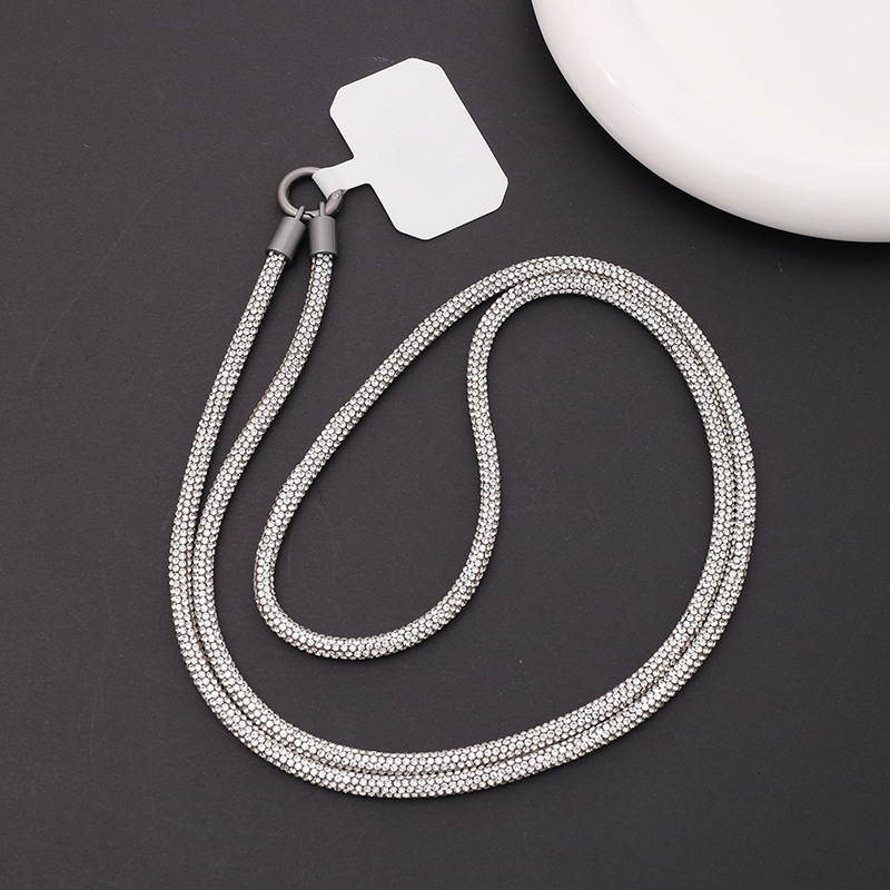 Yilian's new 6mm rhinestone hanging rope with inlaid crossbody chain, sparkling diamond bracelet, loss and anti drop mobile phone chain
