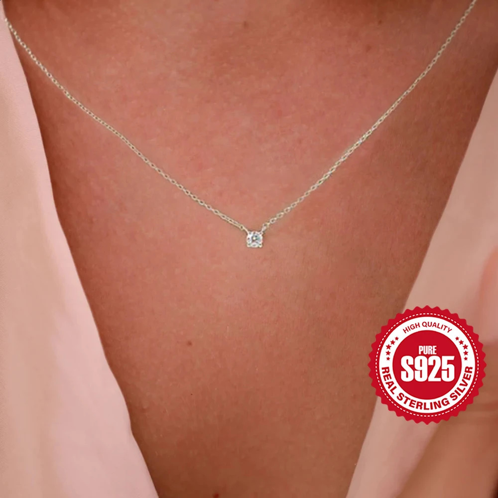 Aide 925 sterling silver Ins Clavicle necklace women 18K gold Korean Ins minimalist necklace exquisite jewelry wedding gift 240906