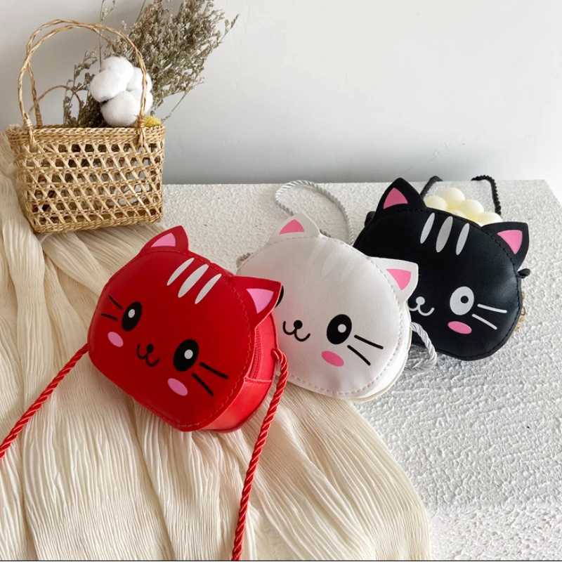 PU leather single shoulder horizontal bag cartoon cute animal childrens mini handbag baby girl childrens coin wallet W240906