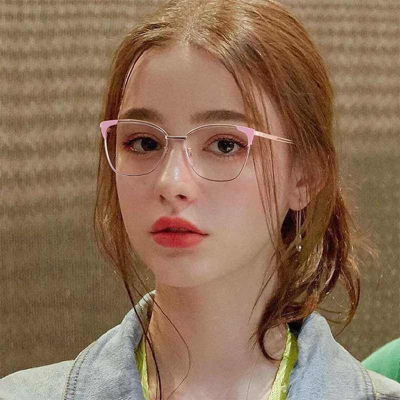 Retro womens cat eye glasses frame anti blue light fluorescent glasses computer goggles womens glasses Gafas Mujer Anti Luz Azul W240906