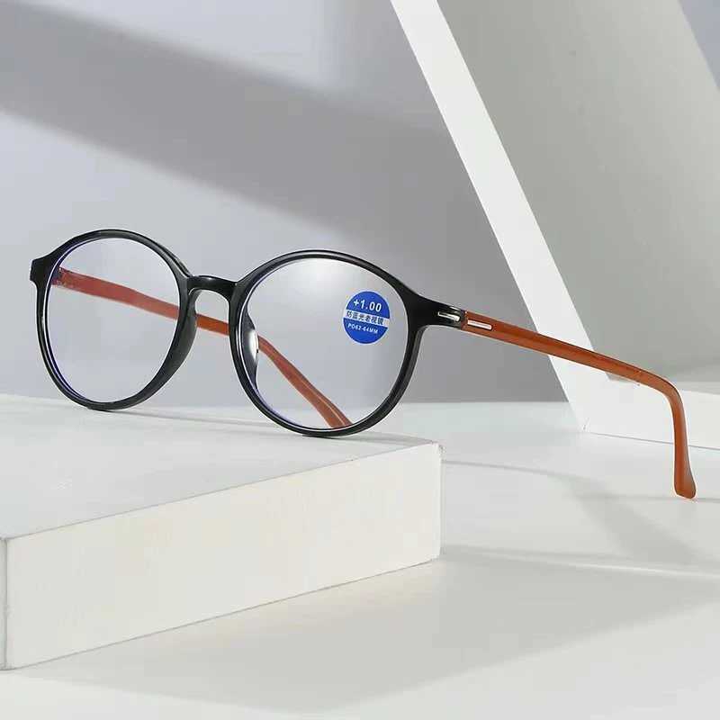 Square round frame anti blue light reading glasses over the horizon glasses diode+1.0+1.5+2.0+2.5+3.0+3.5+4.0 W240906