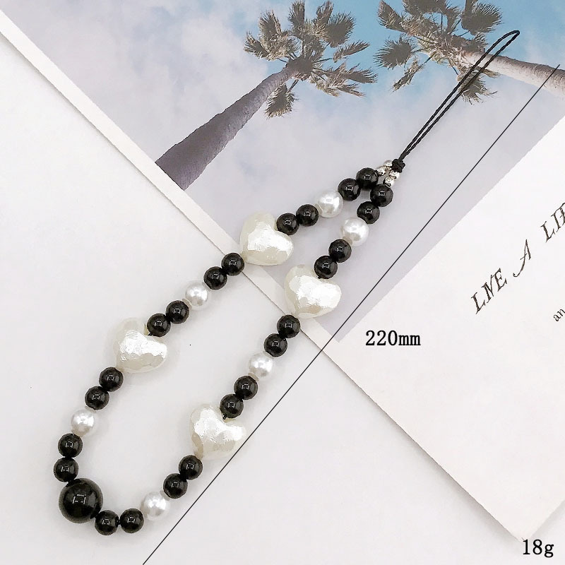 Yilian's new acrylic sectional love chain DIY case accessories handmade bead anti drop phone rope