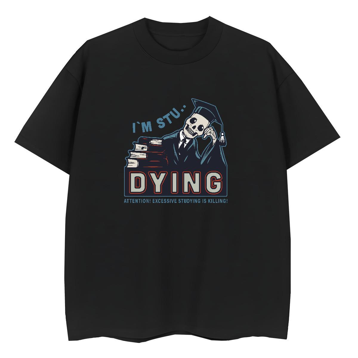 DIY T Shirt For Woman 230g 100% Cotton Breathable Crew Neck Sport skull Lady T shirt Female Plus Size Cartoon Clothes Shirt