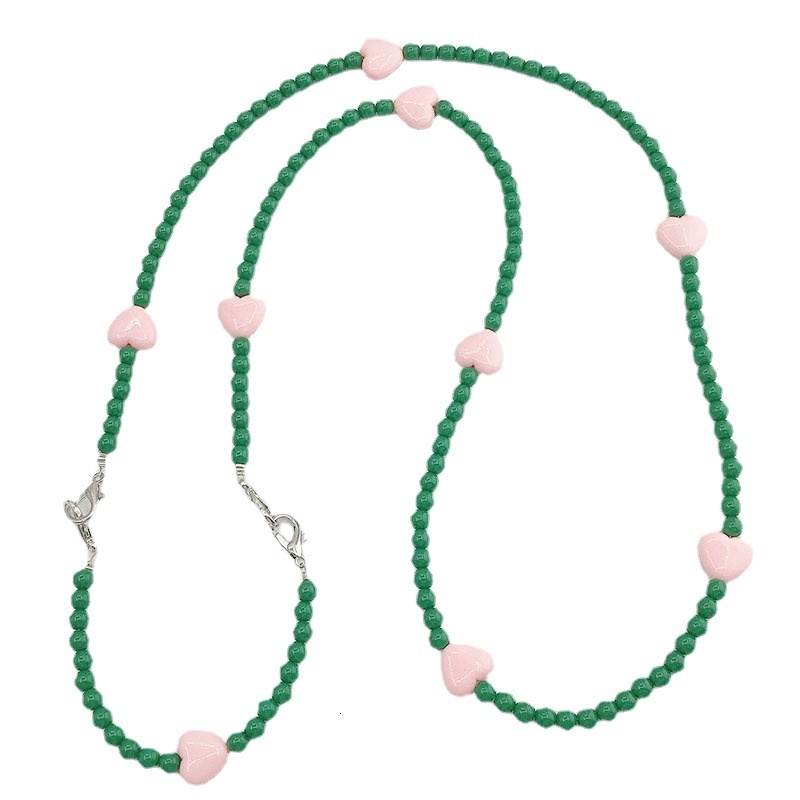 Yilian Jewelry New Acrylic Love Hand 2-in-1 Diagonal Cross Colored Women's Shoulder Strap Detachable Chain