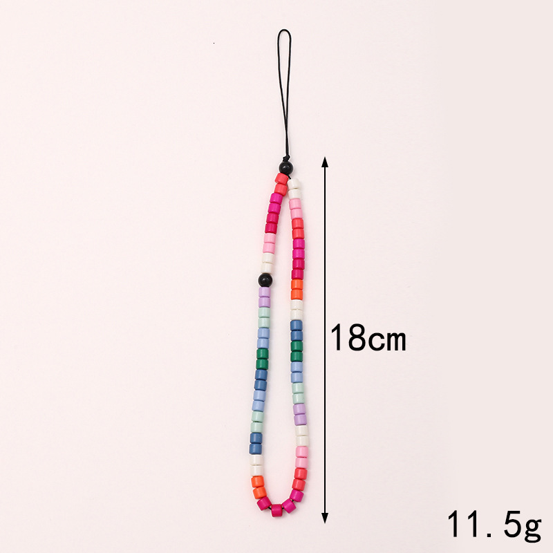 Internet celebrity anti lost Rainbow Same enamel bead DIY phone hanging rope Female wrist chain