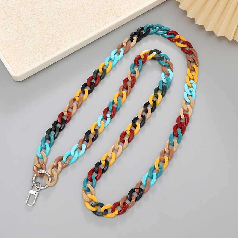 17mm acrylic colorful DIY anti lost phone rope shoulder strap crossbody decoration hanging chain for women
