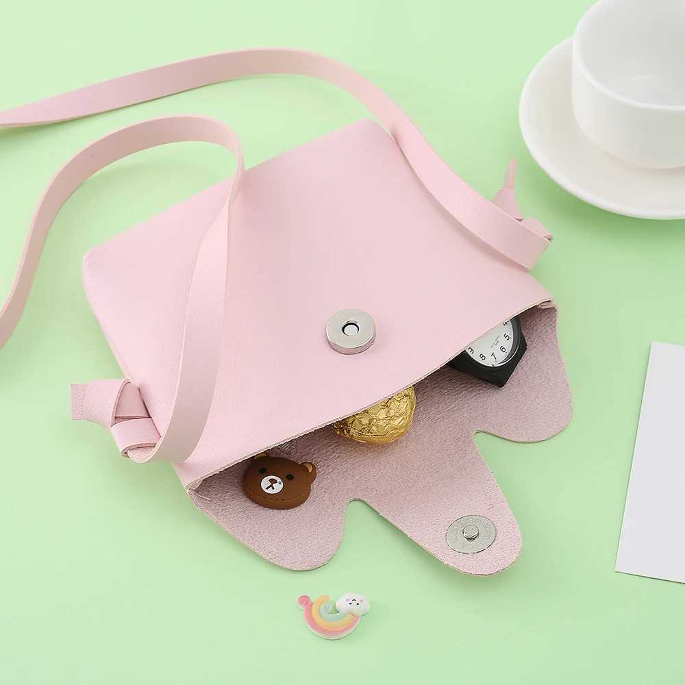 Cartoon Cat Childrens Cross Body Bag Pink Cute Shoulder Bag Girl Embroidery Childrens Wallet and Handbag Childrens Handbag W240906