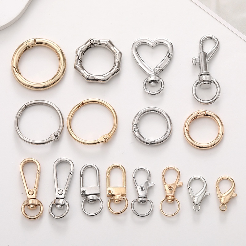 Yilian Jewelry Zinc Alloy Spring Ring Open Lobster Door Keychain Clothing Circle Love Plate Buckle Accessories