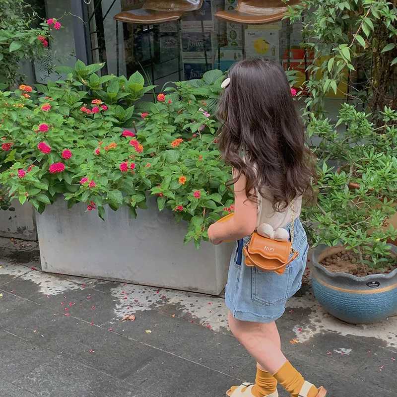 Cute girl handbag retro PU leather bow knot messenger money bag girl single shoulder strap cross body wallet baby item W240906
