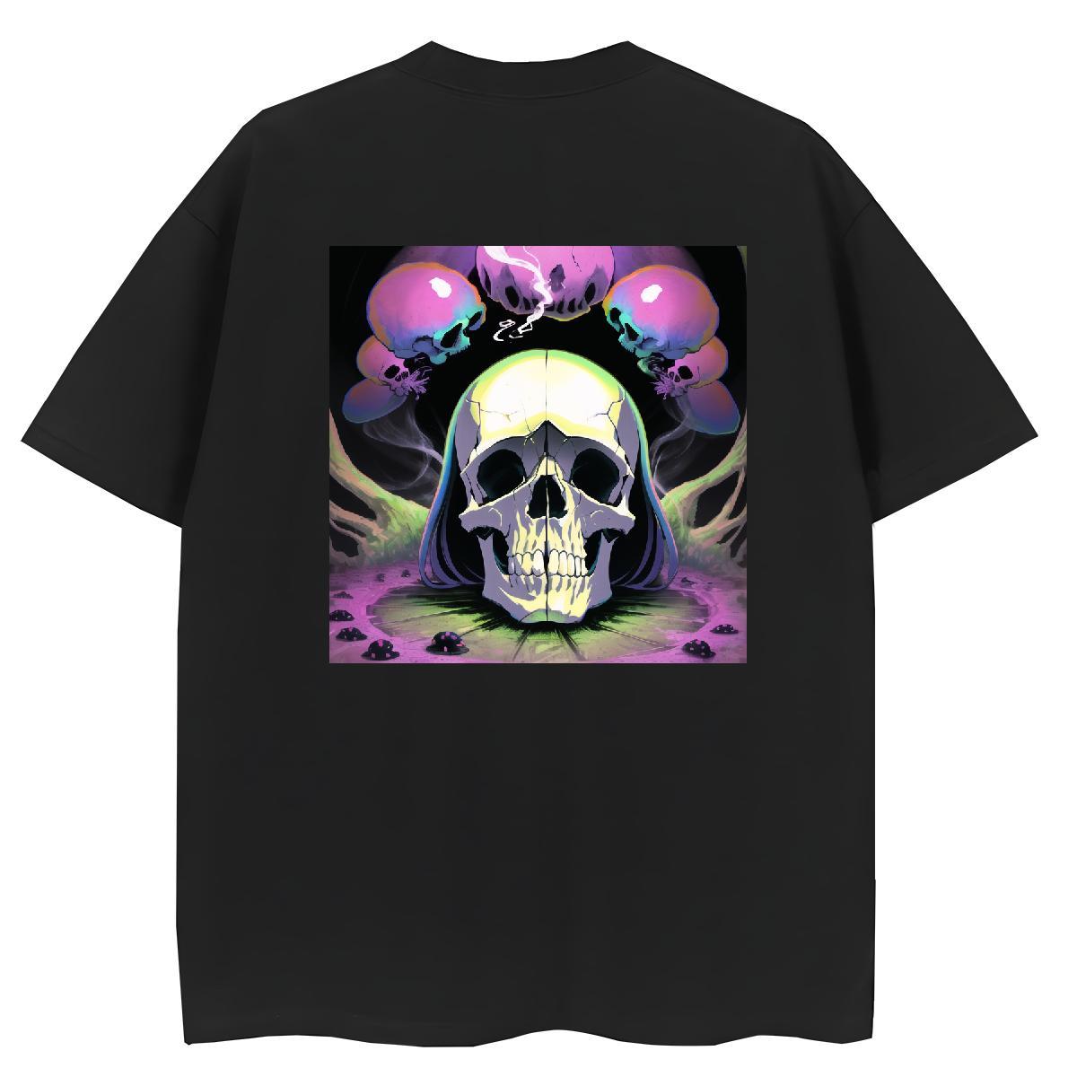 TOP Quality Womens T Shirts 230g Cotton Breathable Crew Neck Beach skull Womens Tshirts Loose fit Custom Printed Clothings