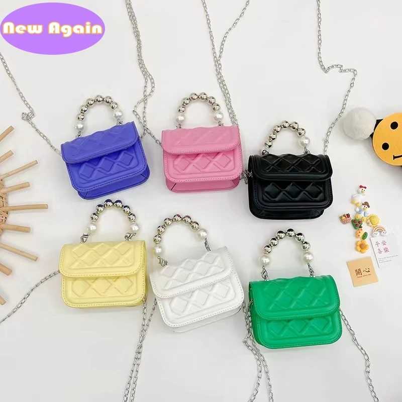 Diamond Design Corssbody Bags for Children Girls Sparkling Bead Chain Handbags Popular Money Boxes for Preschoolers Baby Childrens Small Wallets W2409