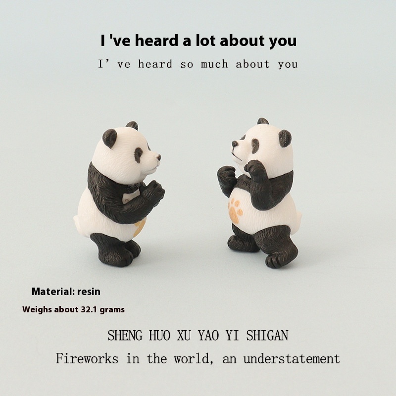 Cartoon Creative Ins Mini Cute Talent Performance Panda Micro Landscape Creation DIY Home Decoration Car Ornament