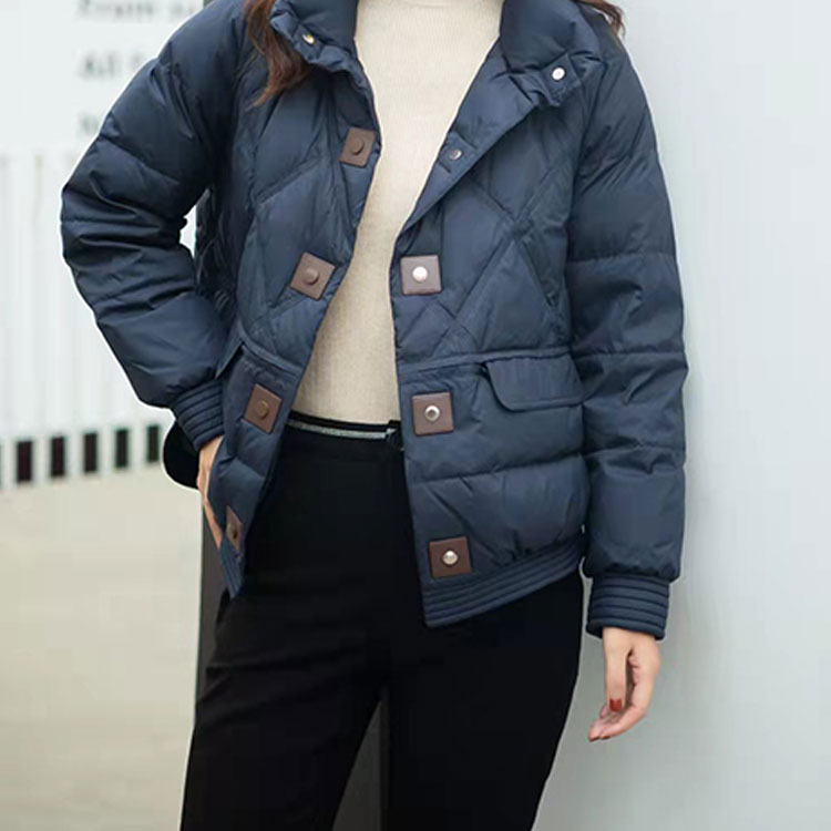 Trendy Designer Winter Down Jacket with White Duck Feather Insulation and Wind Resistance factory direct sale