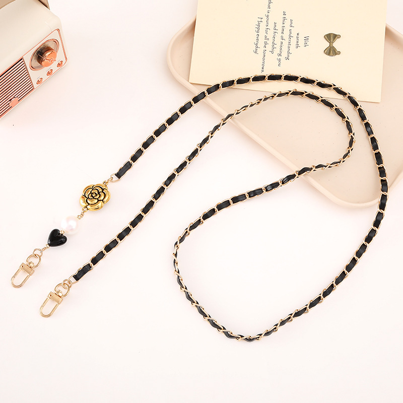 New pearl string leather crossbody long bag DIY accessory small fragrance style hanging rope anti drop mobile phone chain