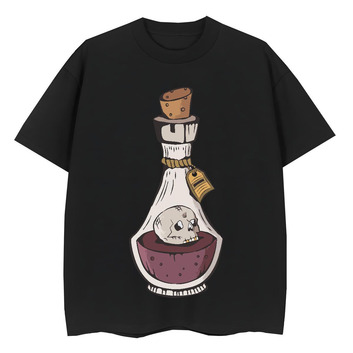 2024 DIY T-Shirts for Women 230g Cotton Comfortable High Street Hip Hop bottle Womens Tshirts Free Shipping DIY Printed Tops