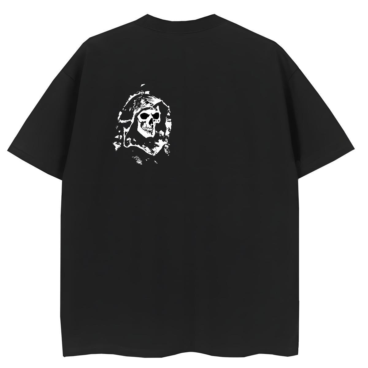 Fashion New T-Shirts 230g Cotton O Neck Short Sleeves Street Wear skull Woman Tshirt High quality Plus Size Custom Top Tees