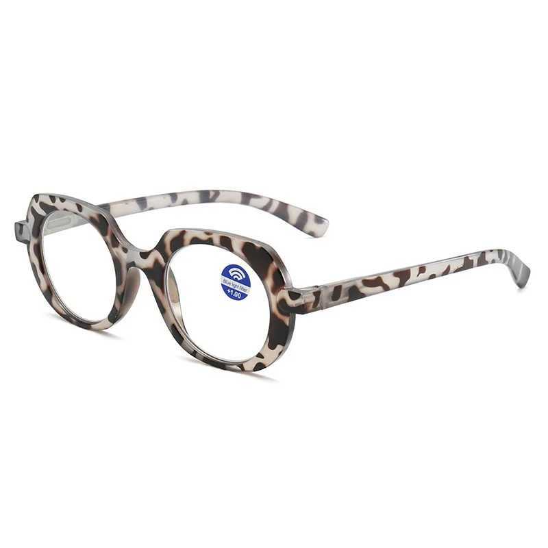 Retro oval reading glasses polygonal 2-color PC frame blocking blue light Presbyterian glasses+1.0+1.5+2.0+2.5+2.5+4.0 neutral version W240906
