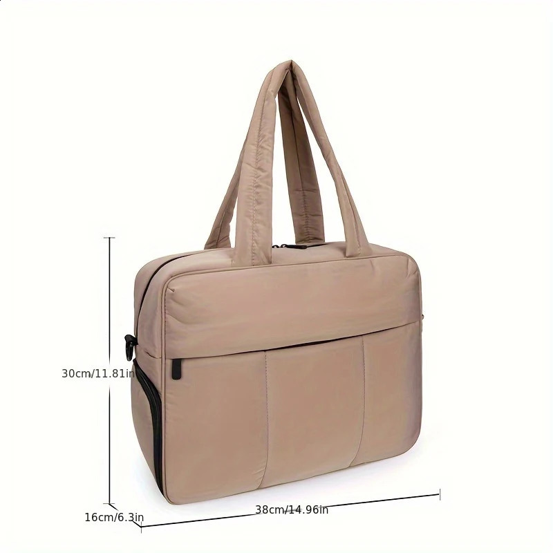 Fashion Padded Women Lightweight Shoulder Crossbody Quilted Handbags Nylon 11inch Laptop Bag 240903