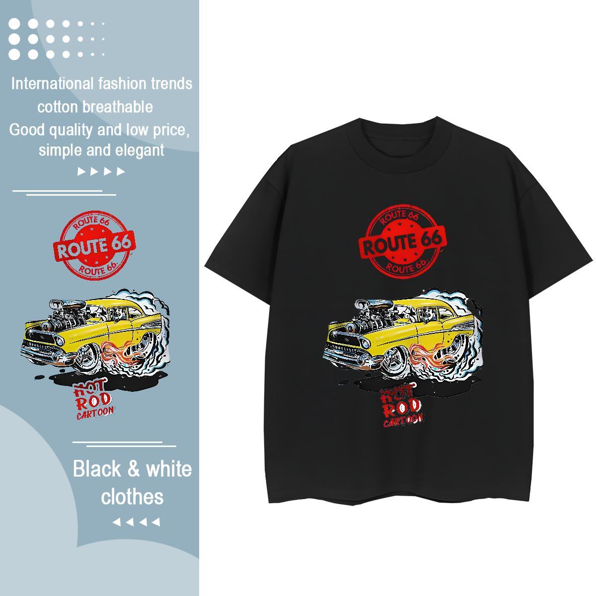 Fashion Women T Shirts 230g Pure Cotton Crew Neck Breathable Summer Casual car Women Tshirts Lady Skull Tops Tees