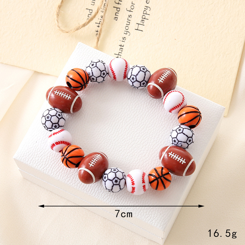 Acrylic Ball Bead Creative Versatile Basketball Football Fan Support Bracelet