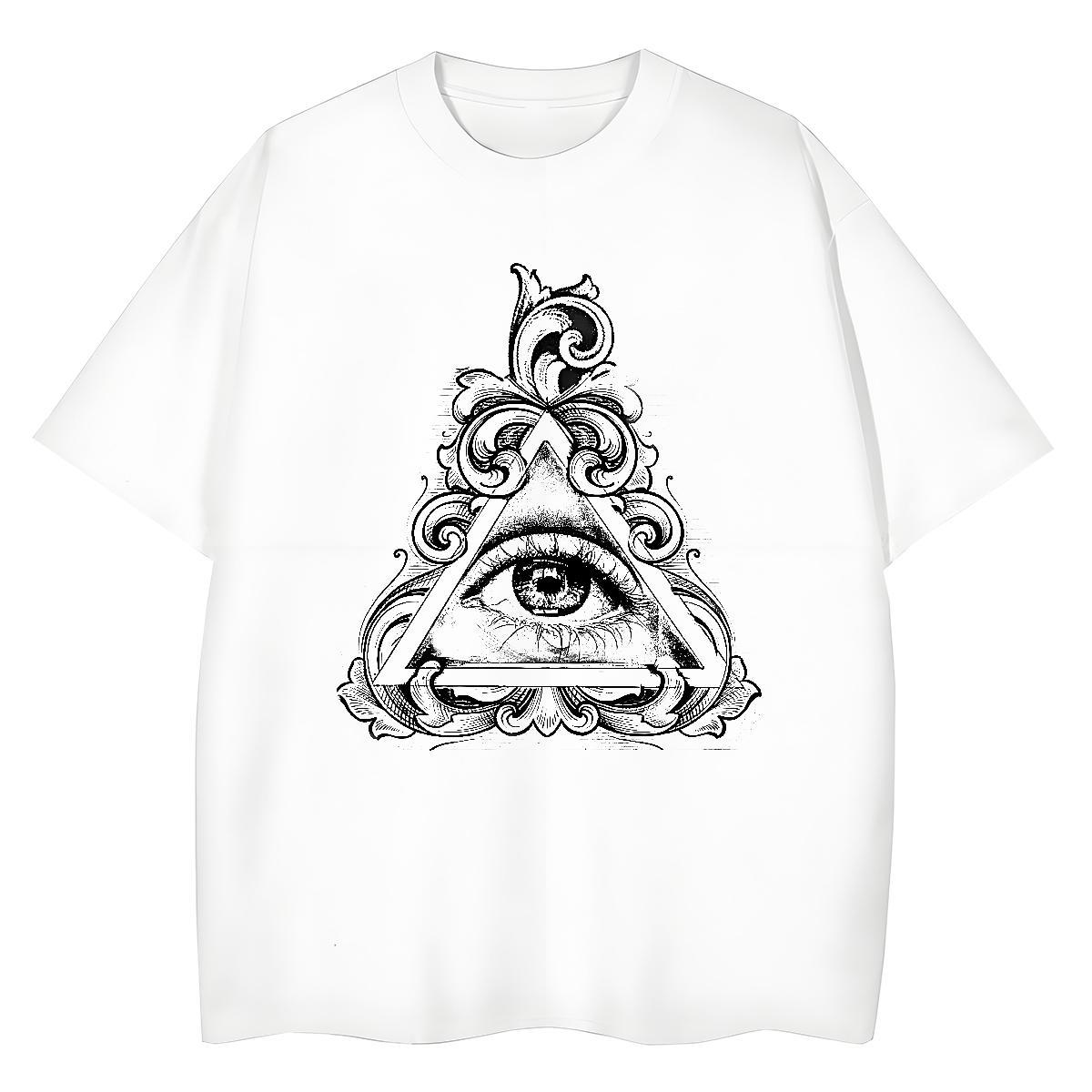 TOP Quality Women T Shirts 230g Cotton Crew Neck Hip Hop eye of the devil Women Tees Popular Cartoon Anime Tops Shirt