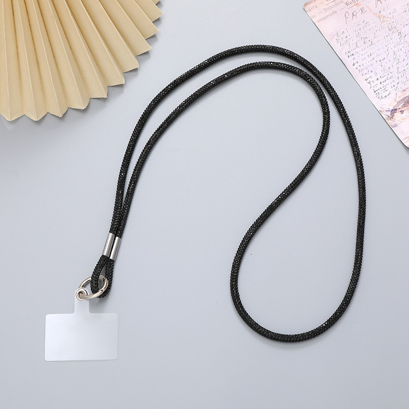 Yilian's new 6mm rhinestone crossbody case hanging rope with a high-end feel, flash diamond chain, loss and anti drop phone chain