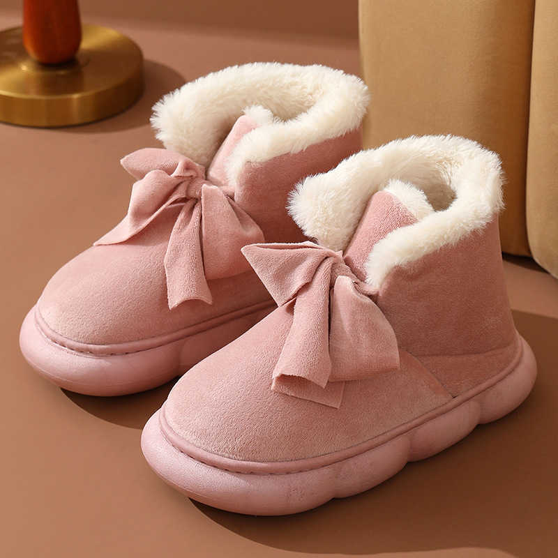 CMM Winter Thick Womens Mid Tube Snow Boots Velvet for Warmth and Anti Slip Thick Bottom Outdoor Short Tube Cotton Shoes